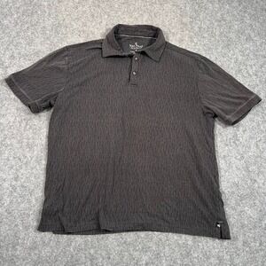 Nat Nast Black Jacquard Luxury Short Sleeve Polo‎ Shirt Men's Size Medium